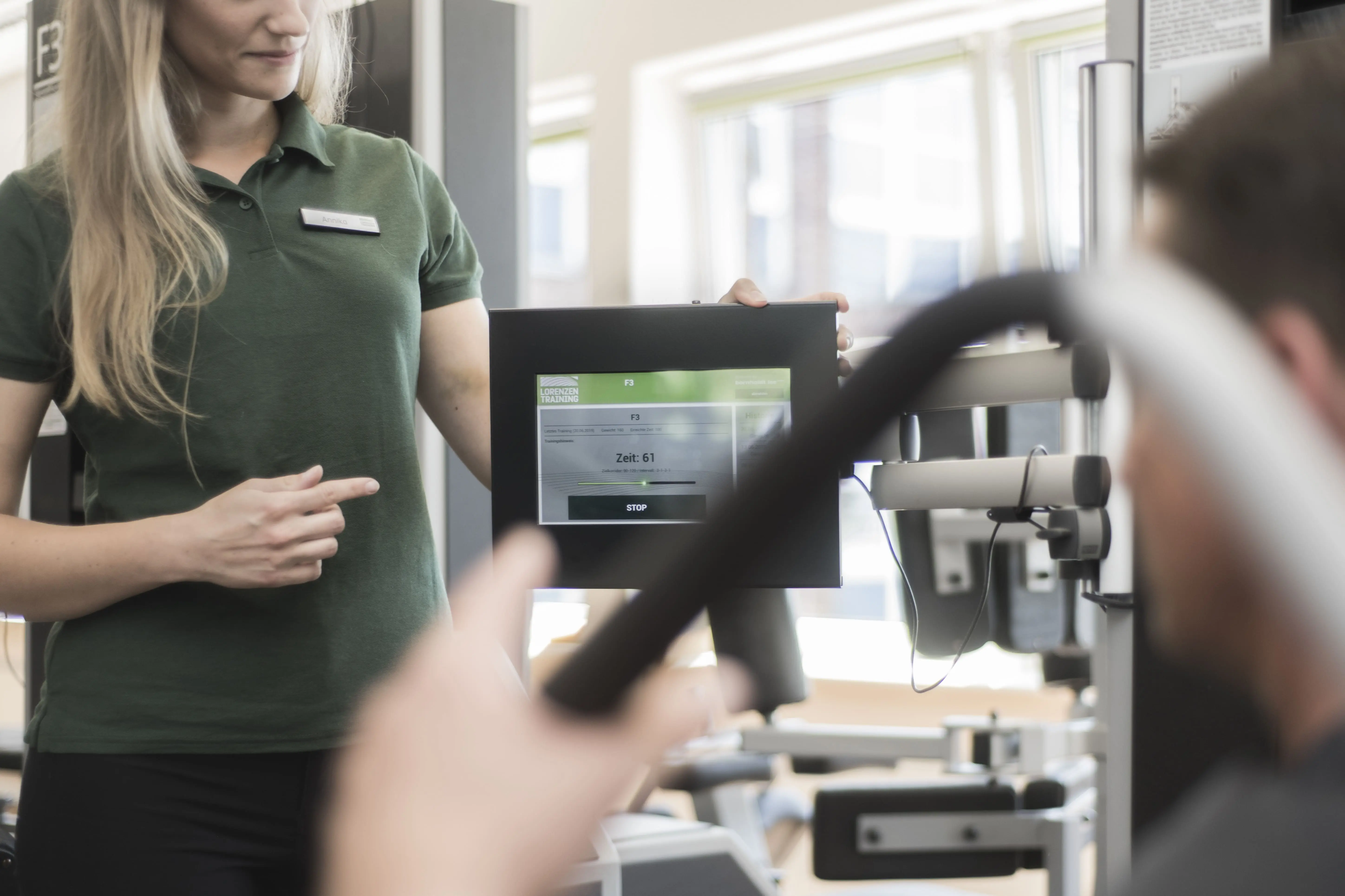 Lorenzen Training App in der Anwendung im Studio