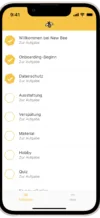 New Bee Übersicht App Screen
