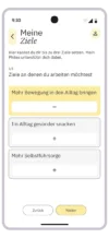BKK App Mein Phileo, der digitale Gesundheitsbegleiter, Screen Ziele