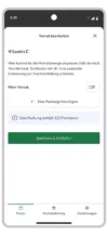 VitaMoment App Screen Vorrat bearbeiten