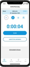 Zebx App Screen Zeiterfassung