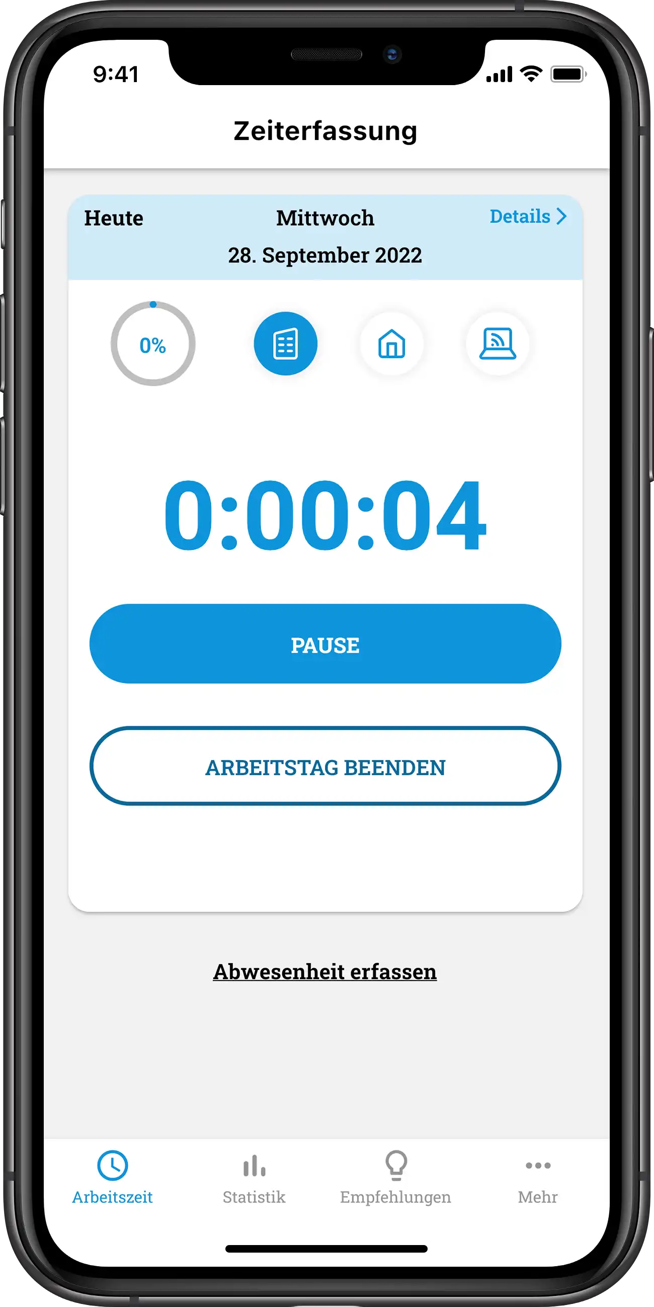 zebx App Zeiterfassung